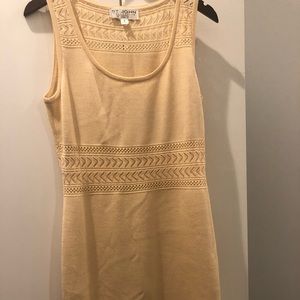 St. John Creme Bodycon Dress with Cutouts (sz 8)